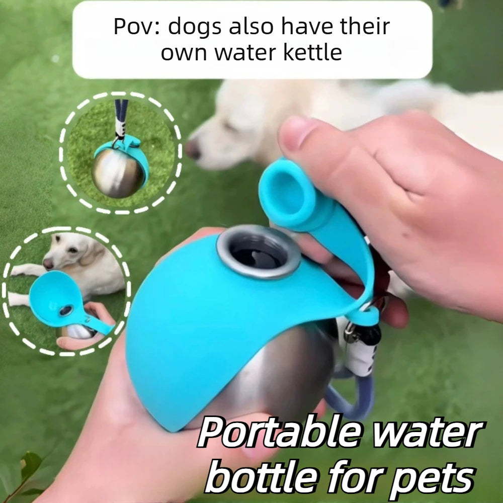 Gourde pour Chien – Bol Silicone Amovible 285ml | Acier Inoxydable | Idéale pour les Balades