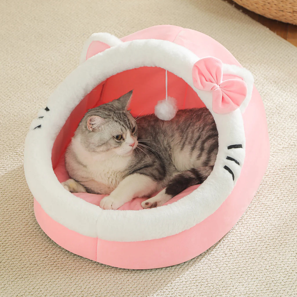 Maison Douillette pour Chat — Grotte Cosy, Ultra-Douce & Chaude