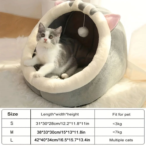 Maison Douillette pour Chat — Grotte Cosy, Ultra-Douce & Chaude