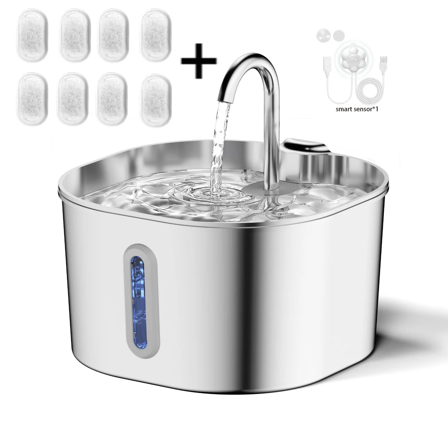 Fontaine à Eau Automatique en Acier Inoxydable 2,2 L pour Chats – Ultra Silencieuse | PurrFlow
